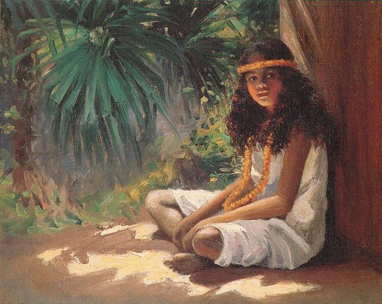 Helen Thomas Dranga Portrait of a Polynesian Girl oil painting image
